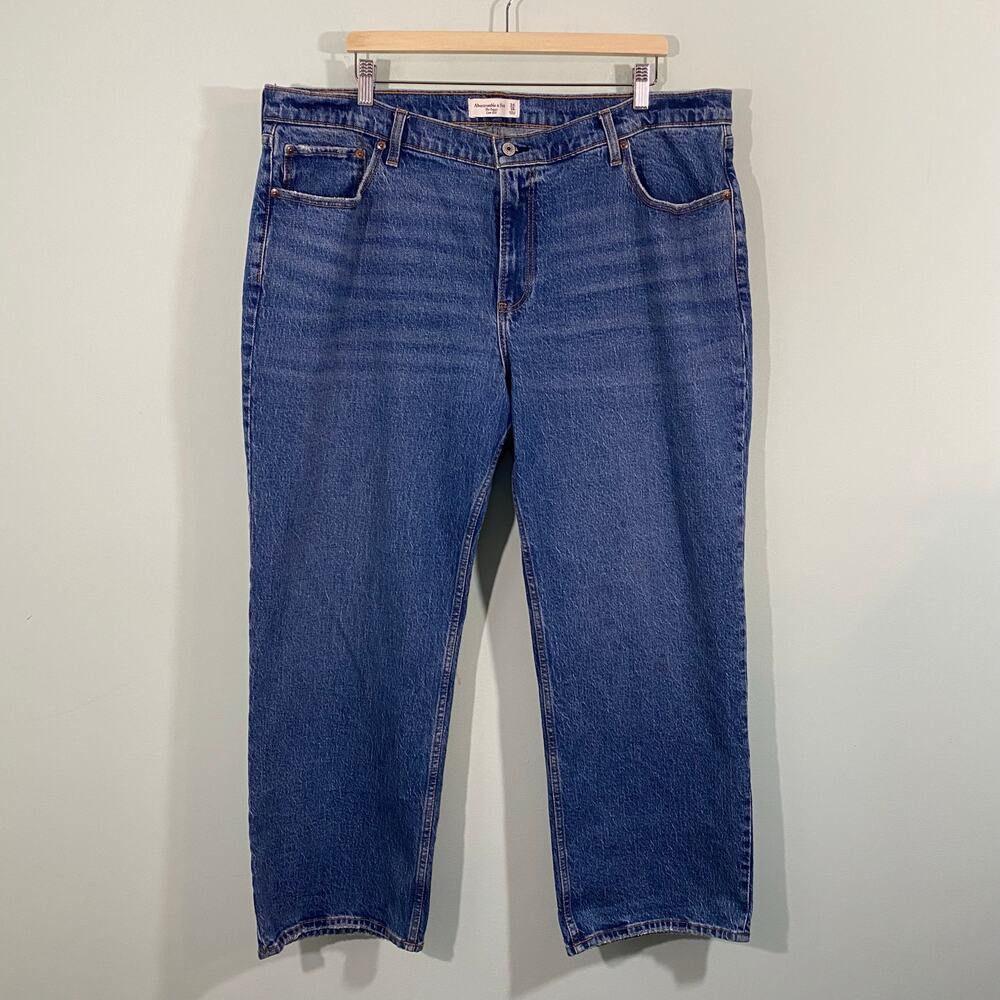 Abercrombie & Fitch Women Blue Low Rise The Baggy Jeans Size 34/18s